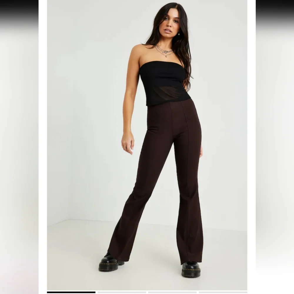 Garage Set Brown Ribbed Bootcut Pull-on Pants And Top